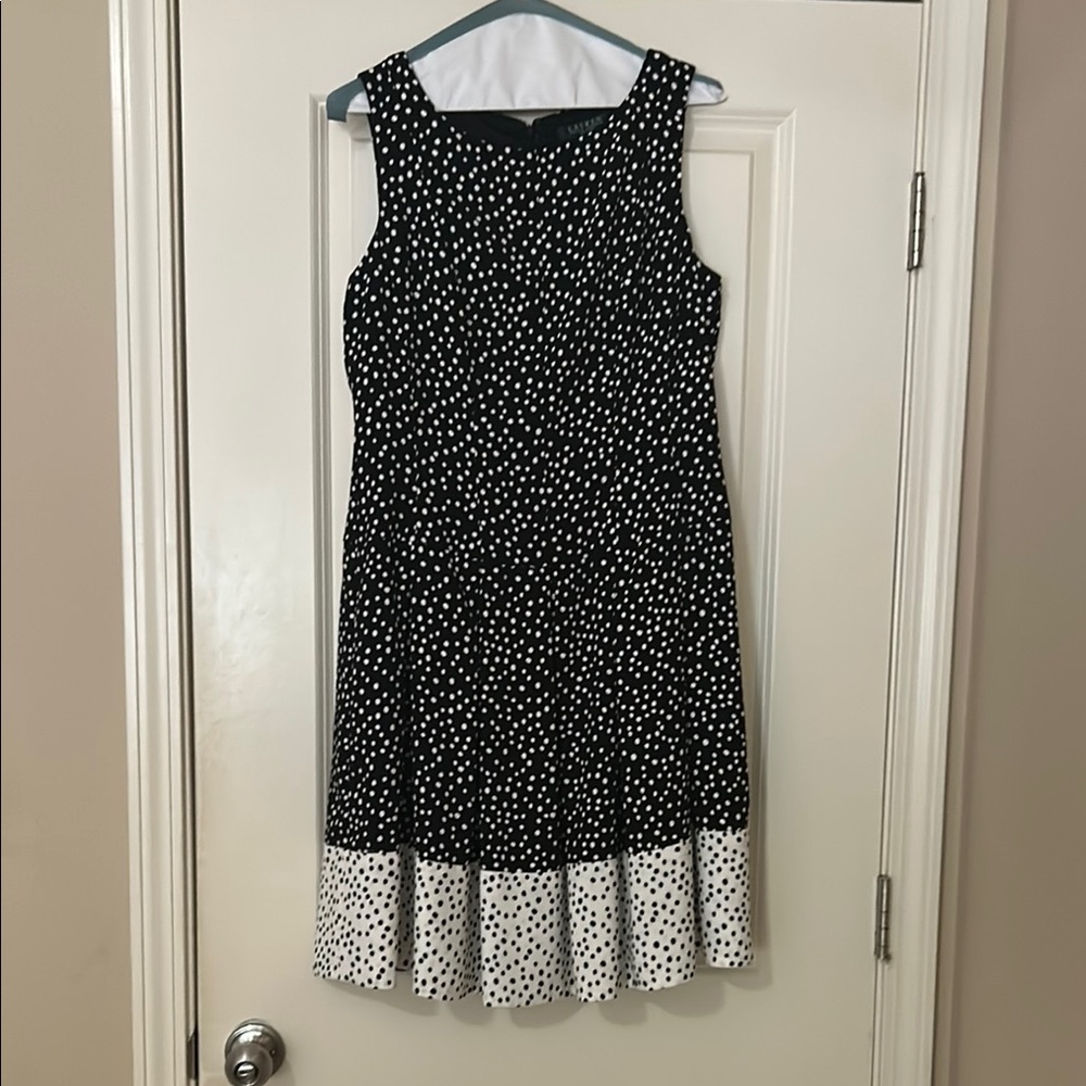 Ralph Lauren Black and White A-line Midi Dress